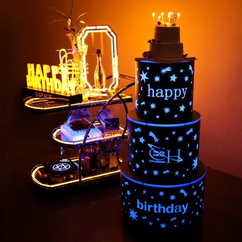 

Bar, nightclub, KTV, club, birthday cake cart, restaurant, mobile birthday party room service decoration cart