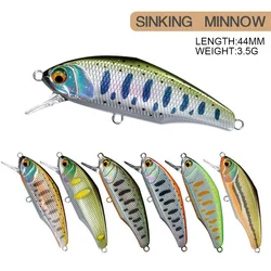 New 44mm 3.5g smith Sinking Minnow Wobblers Fishing Lures Trout Artificial plastic Hard Bait Jerkbaits Peche Bass Carp Fishing