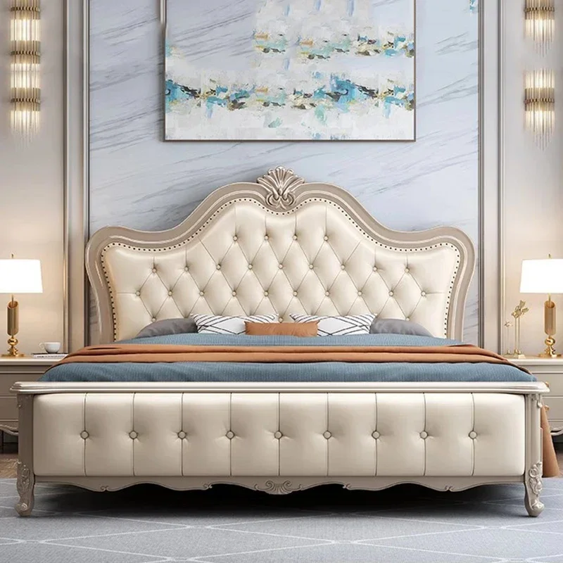 Underpad Double Bed Europian Upholstered Modern Headboard Bed Luxury Frame Storage Camas De Dormitorio Bedroom Furniture