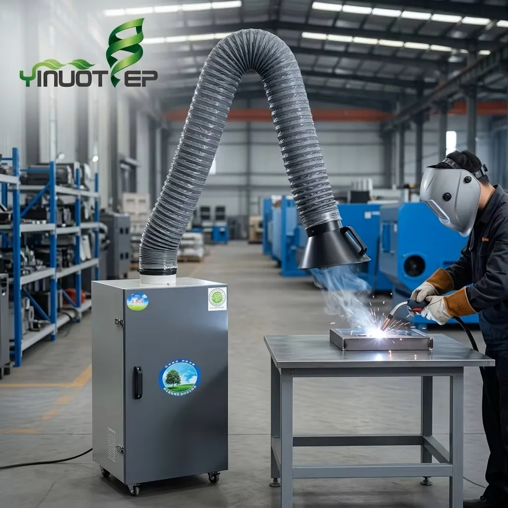 Industrial Smoke Purifier For Brazing And Micro-Welding Application Single Arm Mobile Fume Extractor