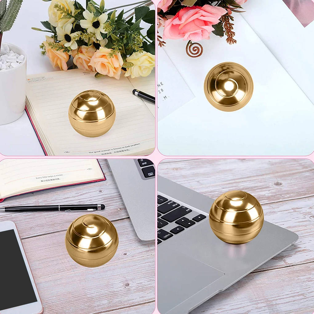 Draaiend speelgoed Thuis Desktop Aluminium gyroscoopbal Feest Afneembaar roterend speelgoed, zilver, 45x39mm