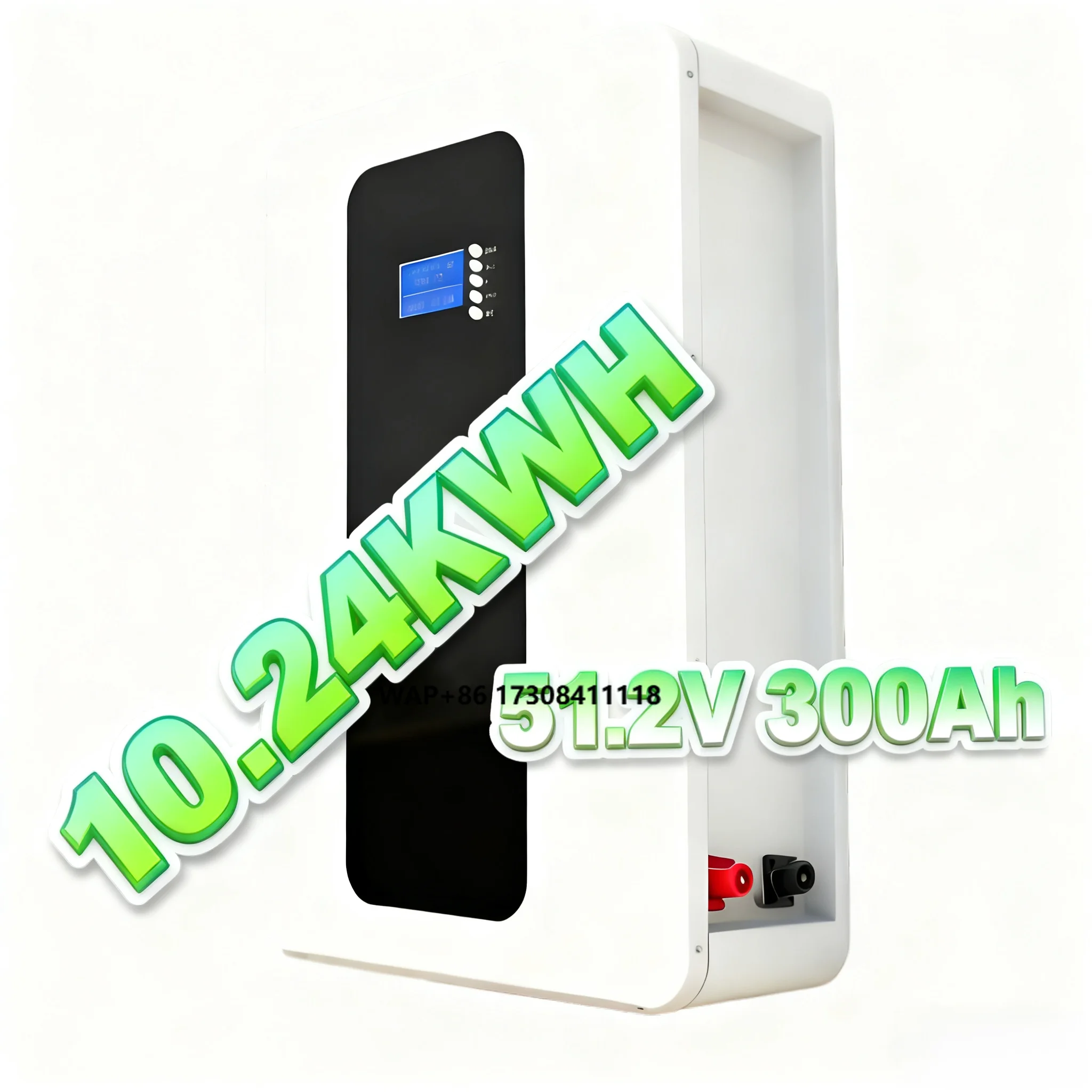 

15kWh LiFePO4 Battery 51.2V 300Ah Wall-Mounted Hybrid Home Energy Storage for Solar Panel Systems Cycle 6000+ CAN Bus All-In-One