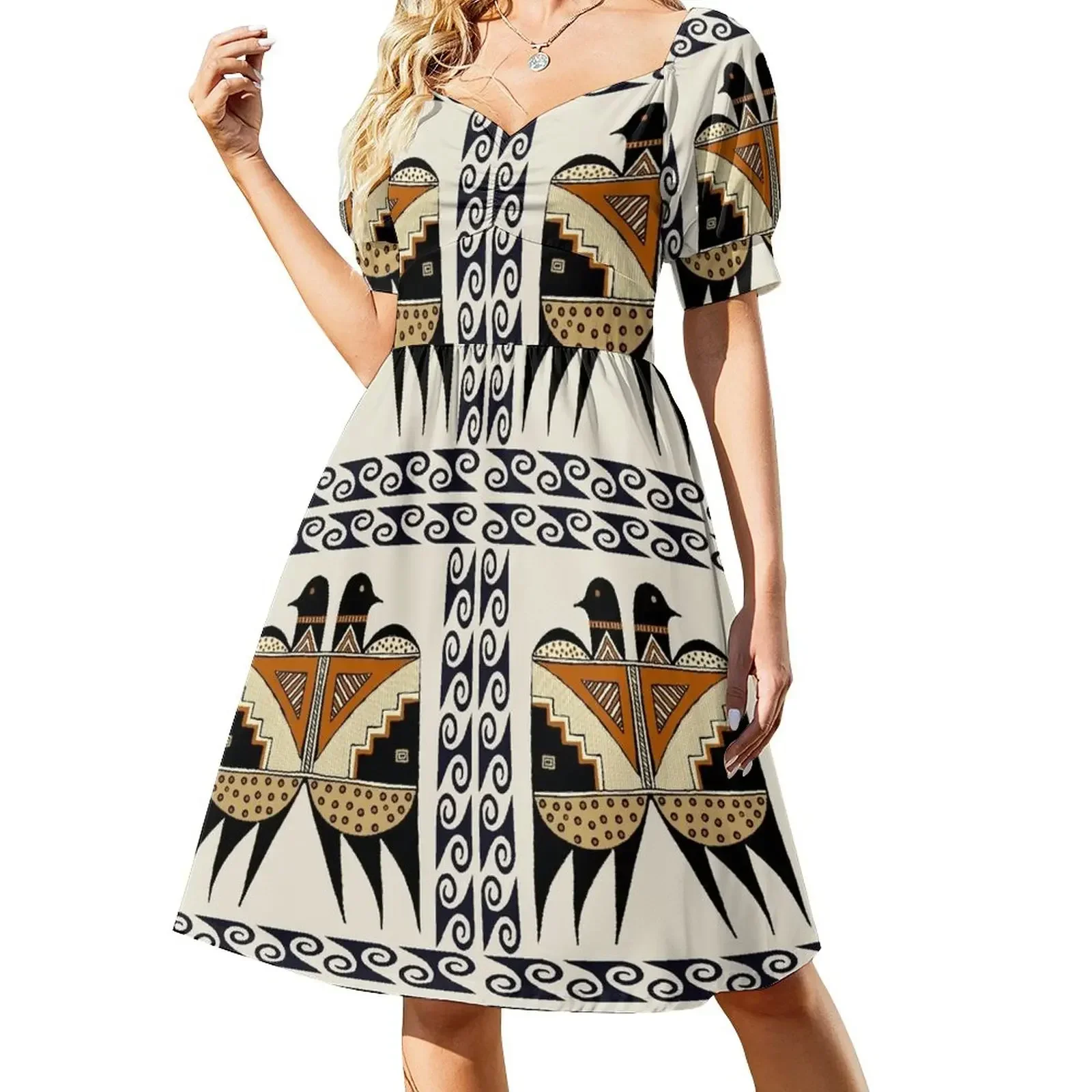 

Mimbres Indian Twin Birds Short-Sleeved Dress dresses for woman 2025 summer dresses women 2025 Elegant gowns Dress