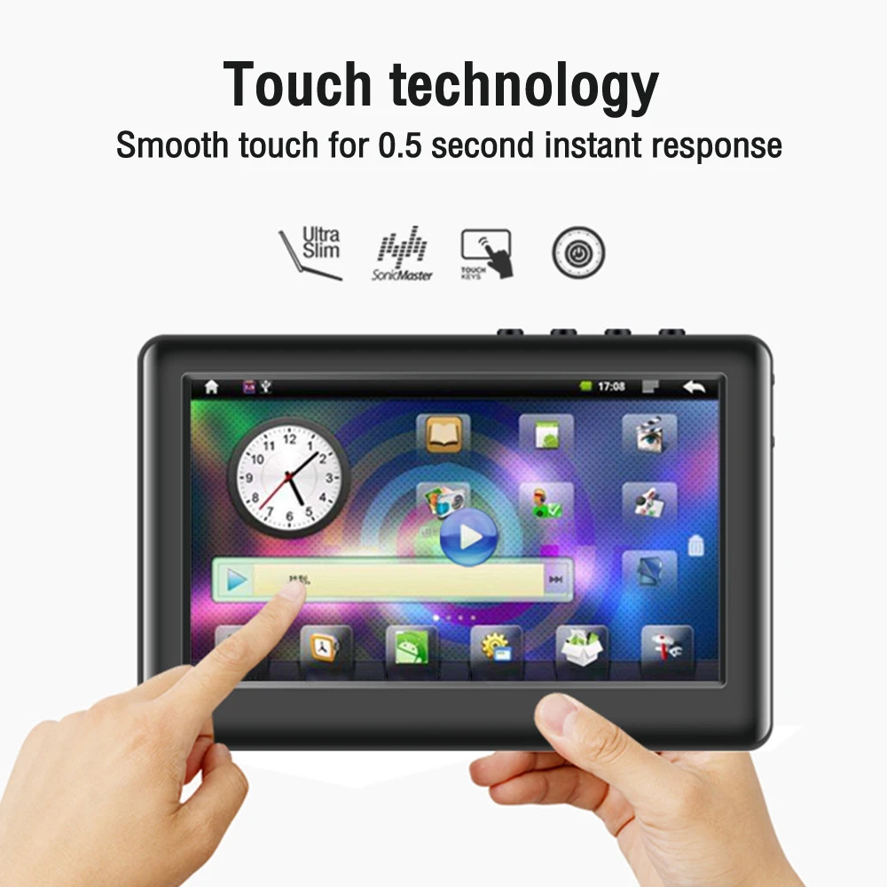 4.3 Inch Touch Screen MP3 MP5 Player Digital Recording Calendar Time MP4 Player Built-in HD Mic Audio Video Player Walkman