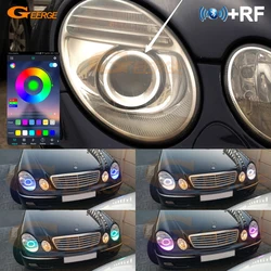 For Mercedes Benz E Class W211 Day Light Bluetooth App RF Remote Multi Color Ultra Bright RGB LED Angel Eyes Halo Rings