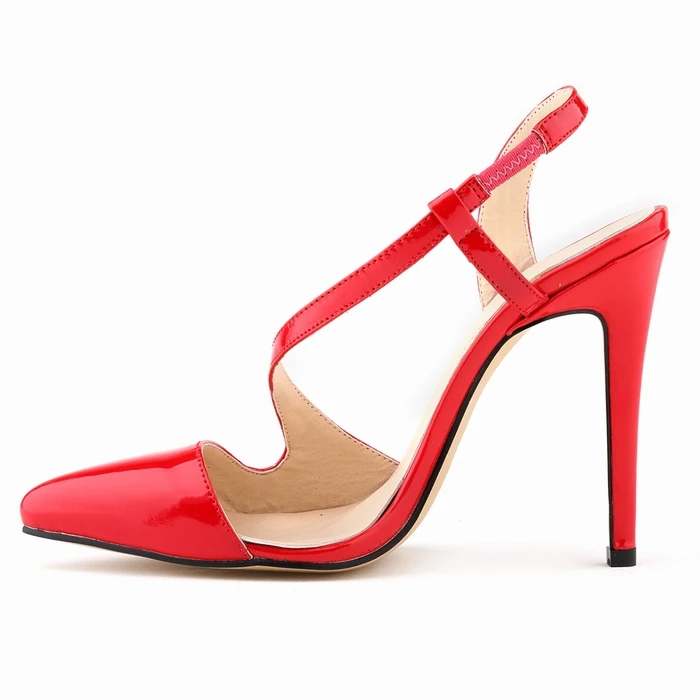 LOSLANDIFEN New Women Pumps Pointed Toe Stiletto High Heels Shoes Sexy Summer Autumn Ladies Red Wedding Leather  302-15PA