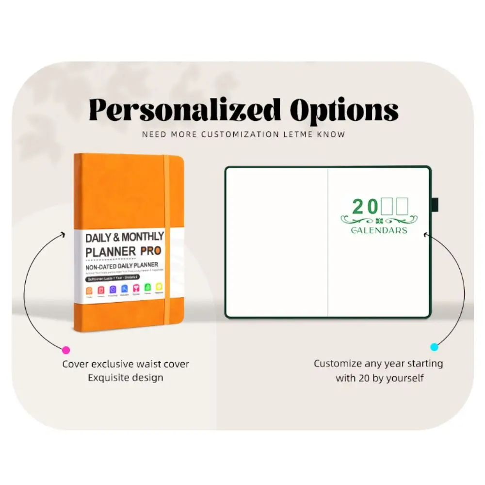 A5 Daily Planner Notebook Agenda 416 Pages Self-fillable Budget Planing Tool Binder Binding To Do List Schedule Journal