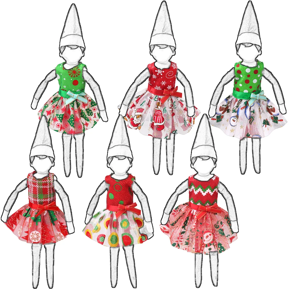 37cm Christmas Doll Pajama Sleeping Robe Christmas Clothing Baby Doll Clothing Toy Christmas Gift Bathrobe Doll Dress up Clothin