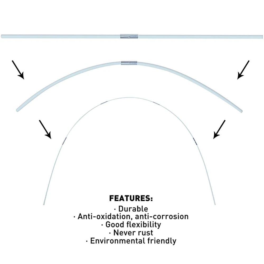 Jardinagem Folding Fiber Rod Hoops Set, Estufa Seedling Arch Shed Bracket, Garden Plant Hoop, Crescer Suporte De Túnel