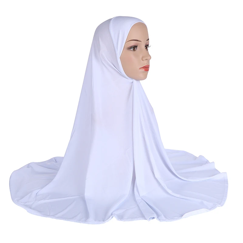 H023 Adults good size 90*80cm plain pray hijab muslim hijab scarf islamic headscarf hat armia pull on headwrap