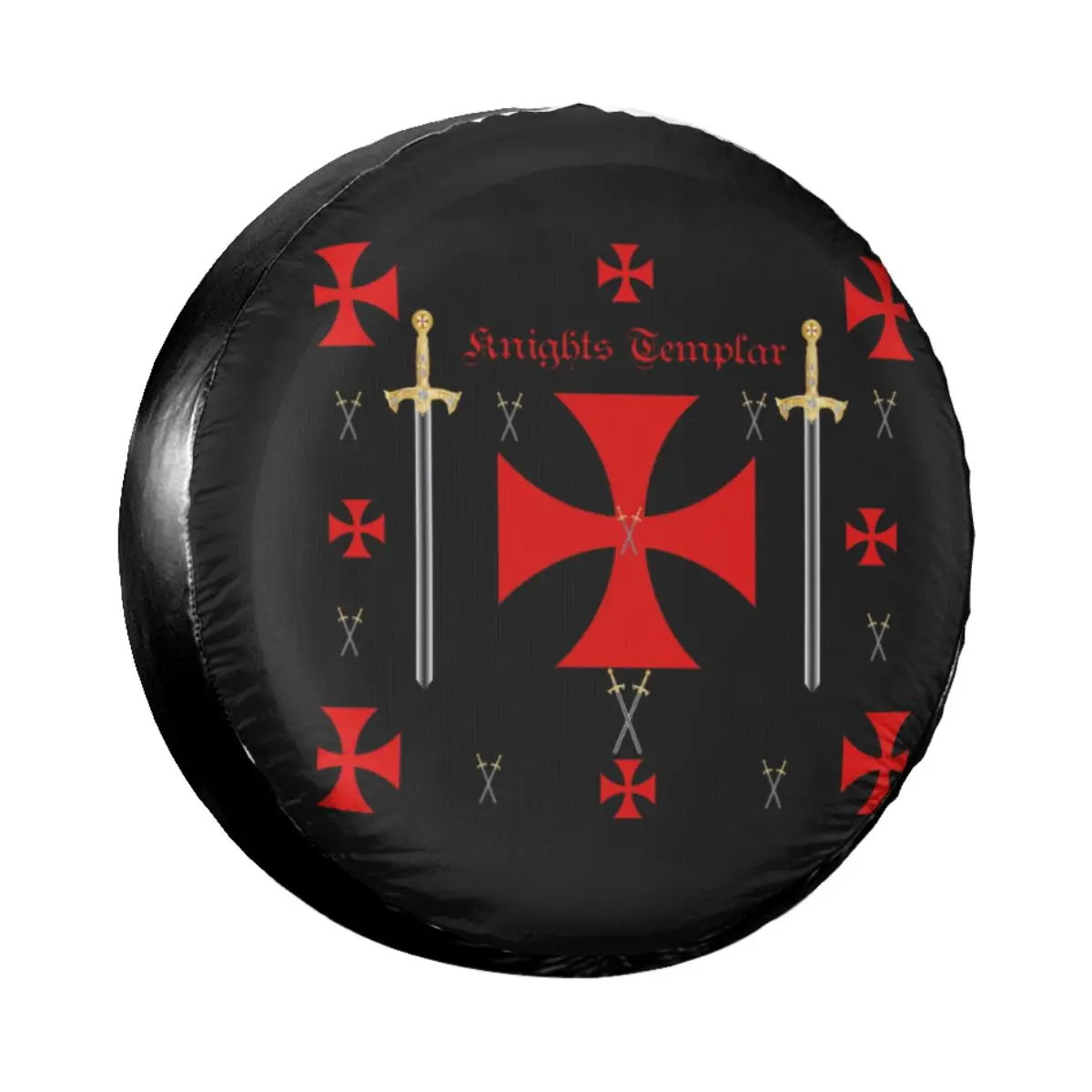 Medieval Emblem Knights Templar Spare Wheel Tire Cover Case for Jeep Pajero Temple Cross Vehicle Accessories 14