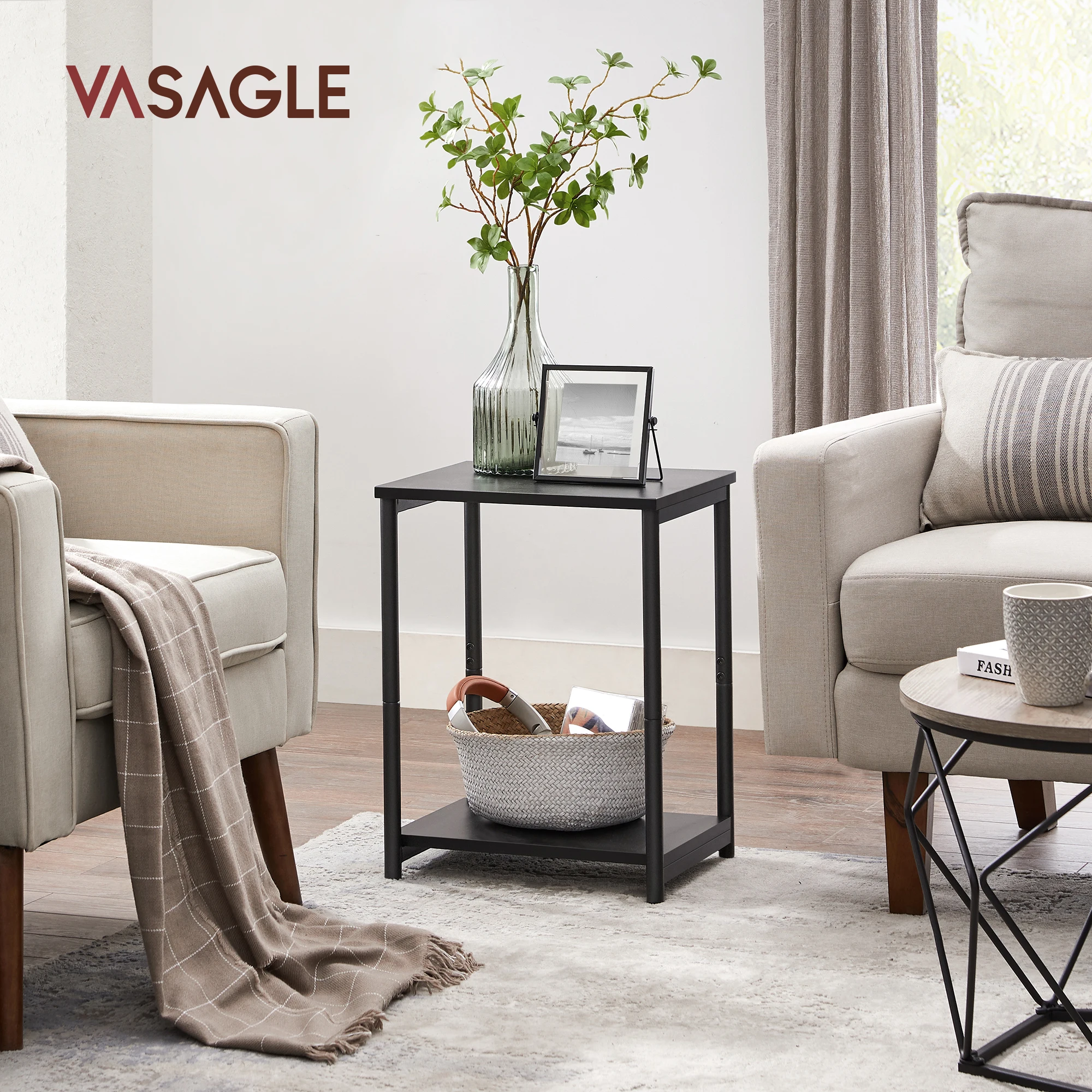 VASAGLE Side Table, Small End Table, Nightstand for Living Room, Bedroom, Office, Bathroom