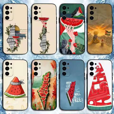 Watermelon Art P-Palestine-s-F-Flag Phone Case For Samsung S25,S24,S23,S22,S21,S20,Plus,Fe,Lite,Others Black Cover