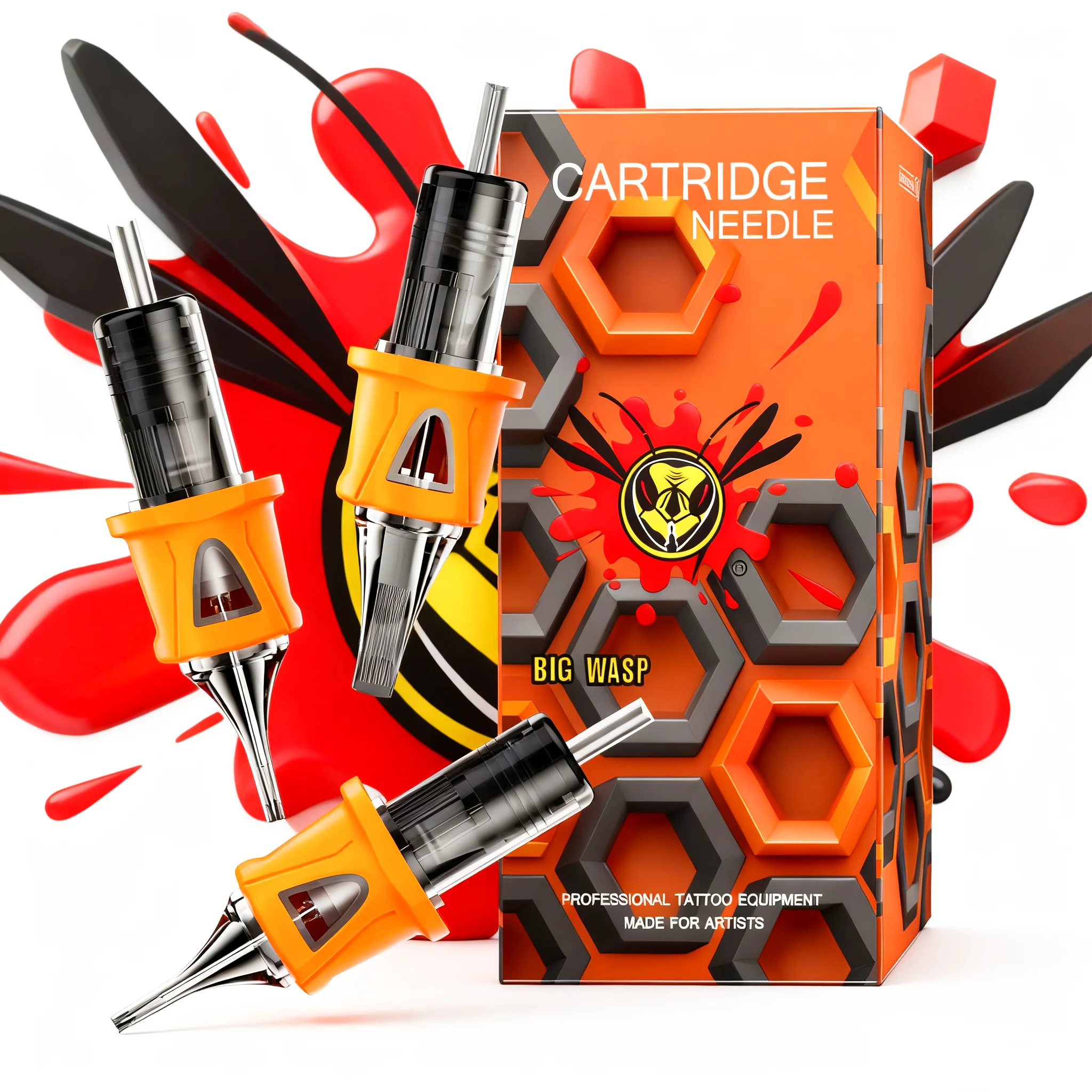 

BIGWASP 10Pcs/Box Tattoo Cartridge Needle Disposable Sterilized Permanent Makeup Cartridge Tattoo RL/RM/RS/M1 For Tattoo Machine