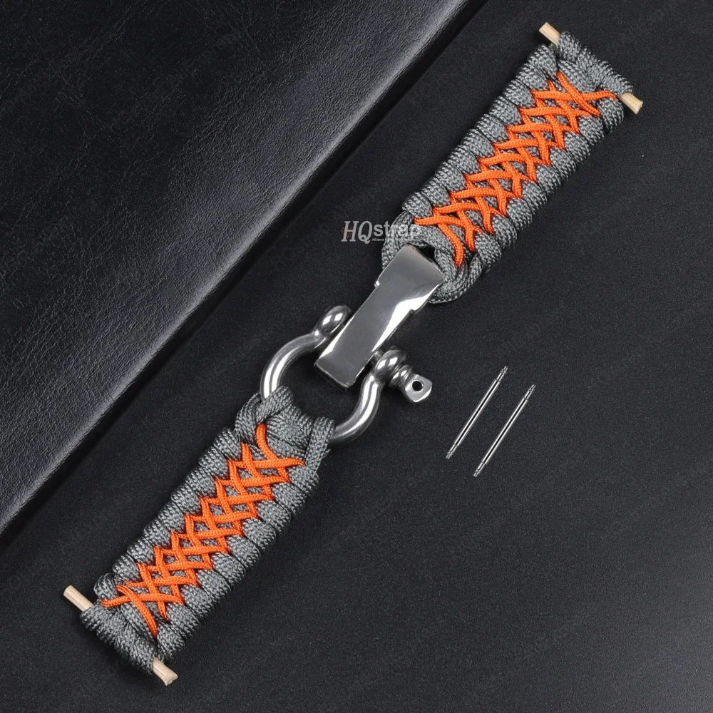 20mm 22mm Braided Strap Universal Watchband for Samsung Watch Galaxy 5 4 3 Rope Bracelet for Huawei Watch Band Adjustable Buckle