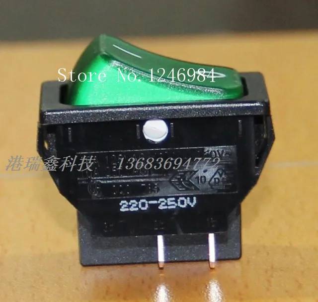 [SA]Power switch Taiwan New SCI big green RED BLACK illuminated rocker switch Dual rocker switch R13-87 B 4P/6P--50pcs/lot