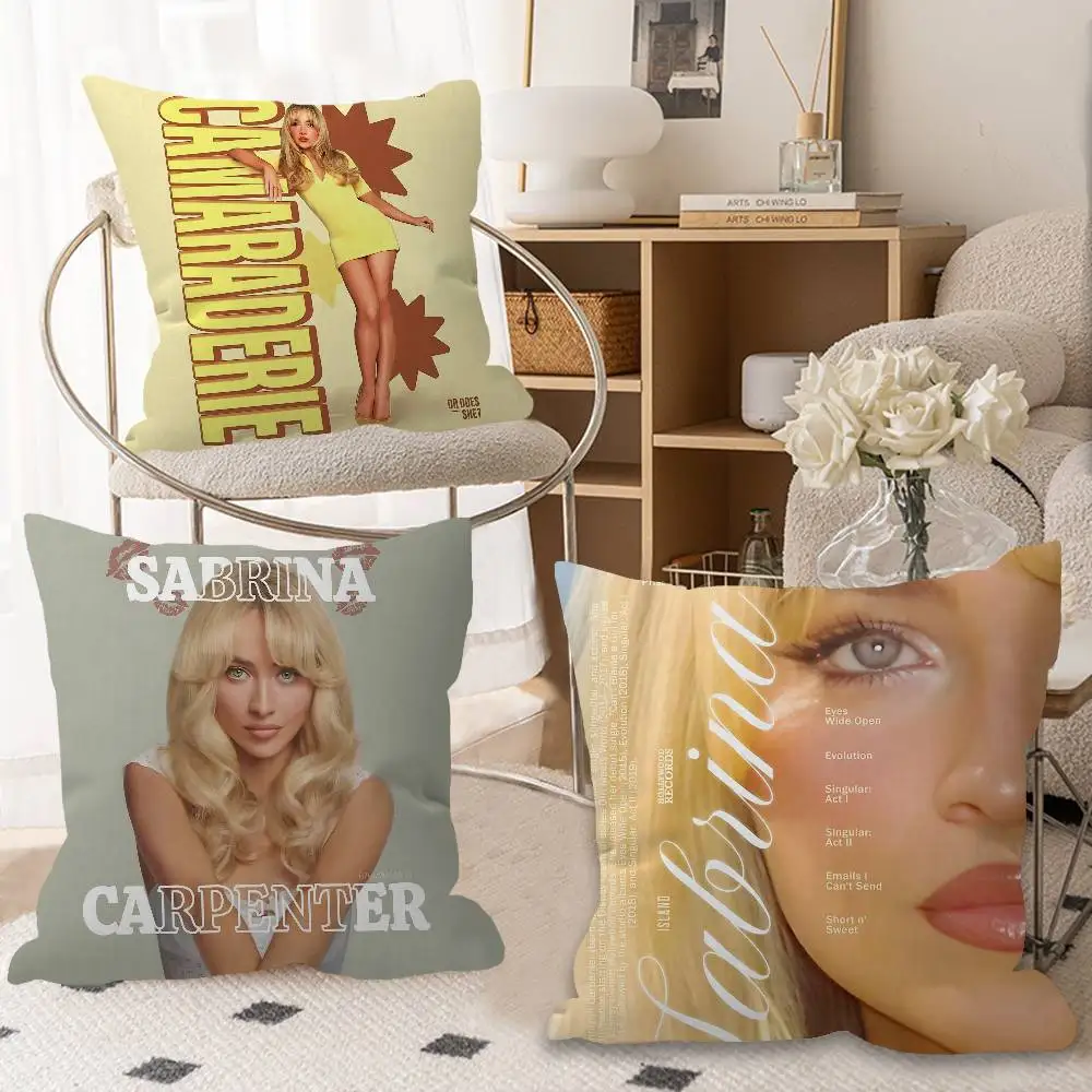 Singer S-Sabrina C-Carpenter Personalized picture text home decorative pillows Household Gifts 45x45cm