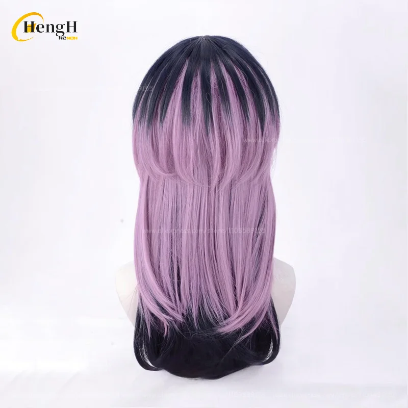 In Voorraad Haitani Rindo Synthetische Pruik Anime Unisex 50 cm Blauw Paars Gradiënt Pruik Hittebestendige Haar Halloween Cosplay Anime Pruiken