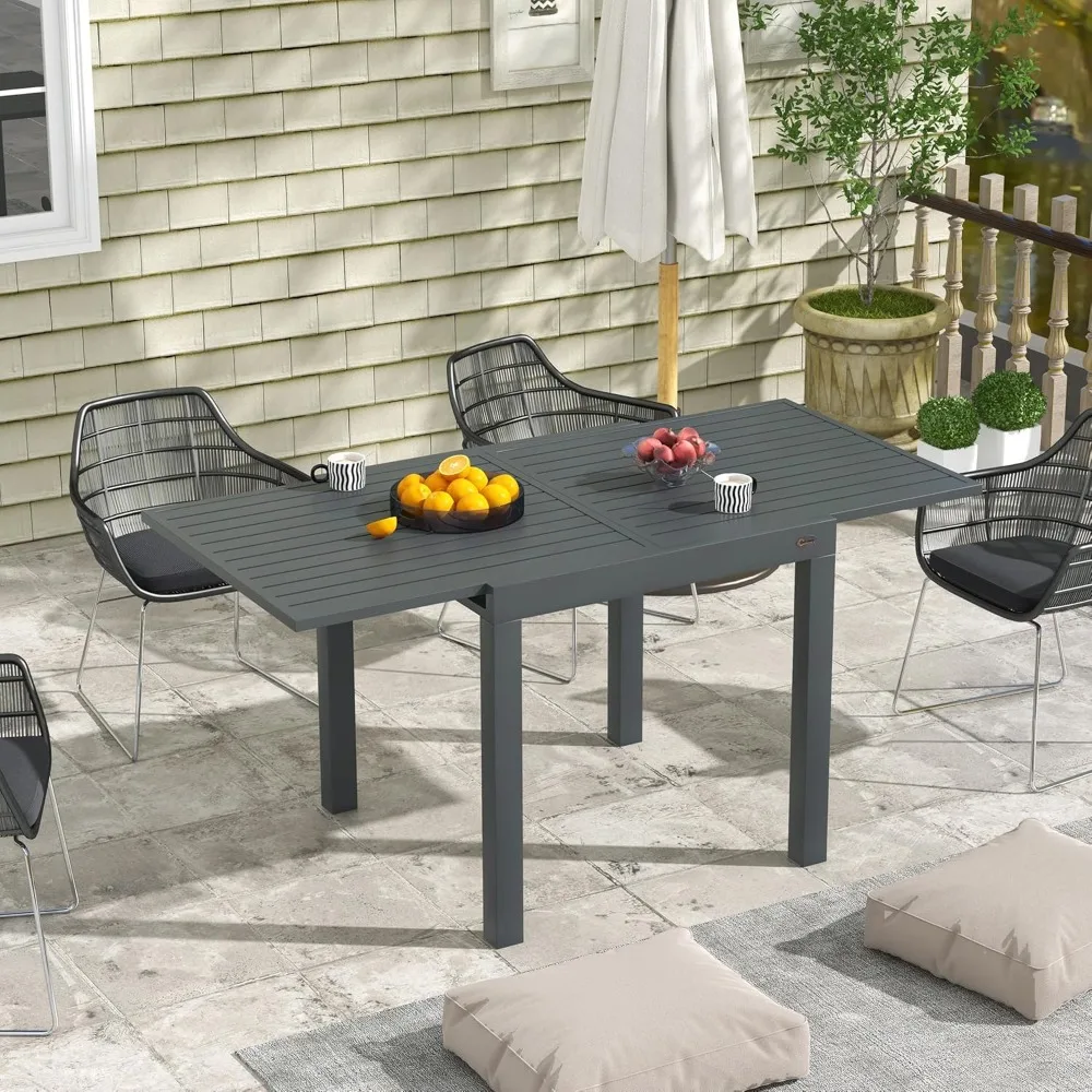 Expandable Patio Dining Table for 4-6, 35.5