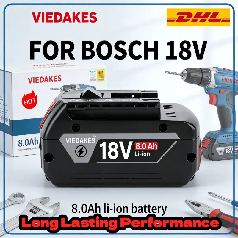 

100% original VIEDAKES for Bosch Battery 18V Rechargeable 8.0Ah Professional Battery for Bosch Cordless Tools batterie