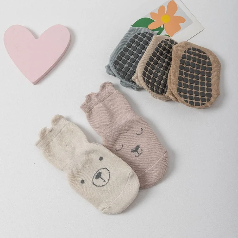 

5Pairs Kawaii Bear Ears Baby Cotton Socks Breathable Non-slip Toddle Step Socks Cute Autumn Spring kids Cartoon Socks Newborn