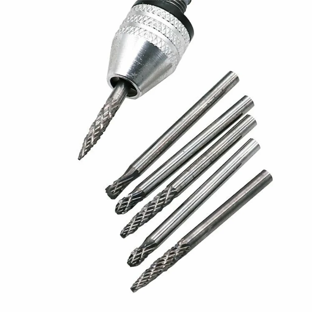 Conjunto de carboneto sólido para moedor de broca rotativa, carboneto de tungstênio Rotary Files Burrs, 3mm Head Diameter, 20 PCs