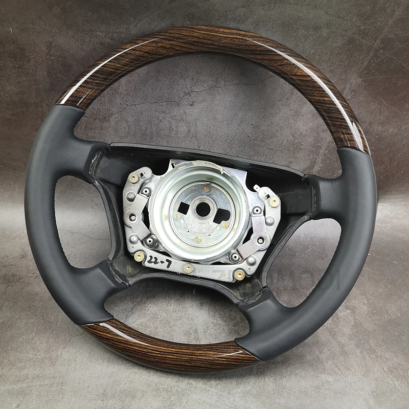 For Mercedes-Benz R129 R170 W124 W140 W202 W208 W210 Wood Steering Wheel Flat Bottom