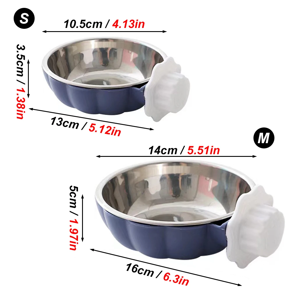 Movable Lifting Pet Hanging Food Bowl Pumpkin Shaped Stainless Steel Water Bowl for Rabbit Hamster Bird Cat Pet Feeding Supplies