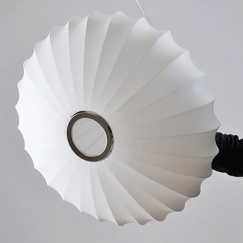 

Pendant Modern Silk Lamp Simplistic Suspension Lighting Living Room Bedroom Hotel Hall Cafe Japan Style Hanging Light 8 Patterns