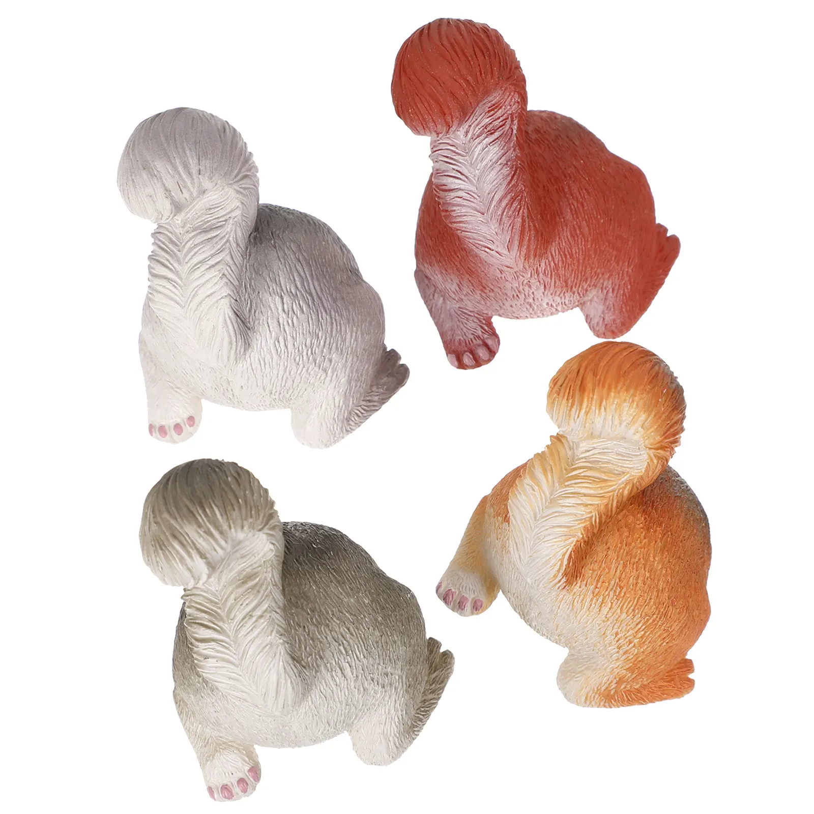 

4Pcs Adorable Resin Cartoon Squirrel Bottom Refrigerator Magnets For Kitchen And Office