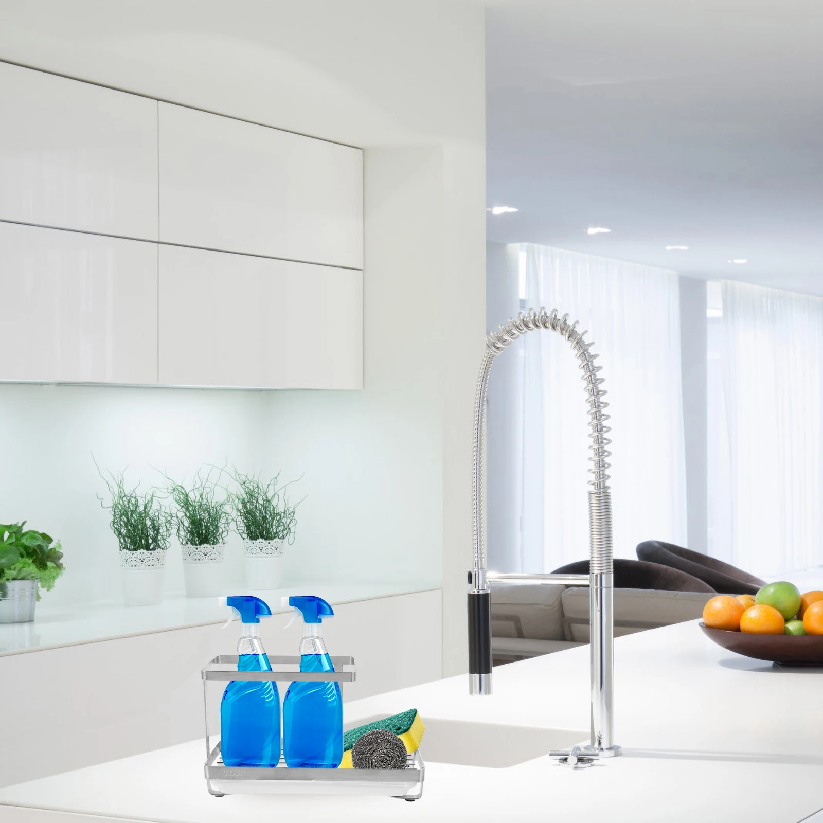 

Stainless Steel Sink ganizer Kitchen Counter Dish Soap Holder St Tray Storage Space Saving Practical