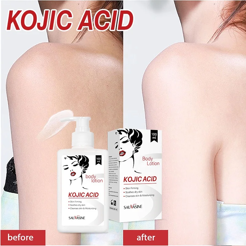 

Kojic Acid Body Lotion 100ML Skin Brightening Even Skin Tone Bleaching Moisturizing Body Cream Nourishing Smoothing Skin Care