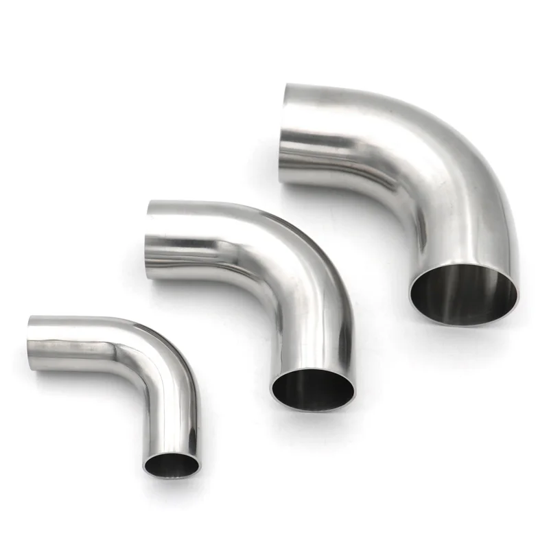 

19/25/32/38/45/51/63 SS304 Нержавеющая сталь 316L Санитарная сварка 90-градусный колено Длинные фитинги для труб Домашняя полировка