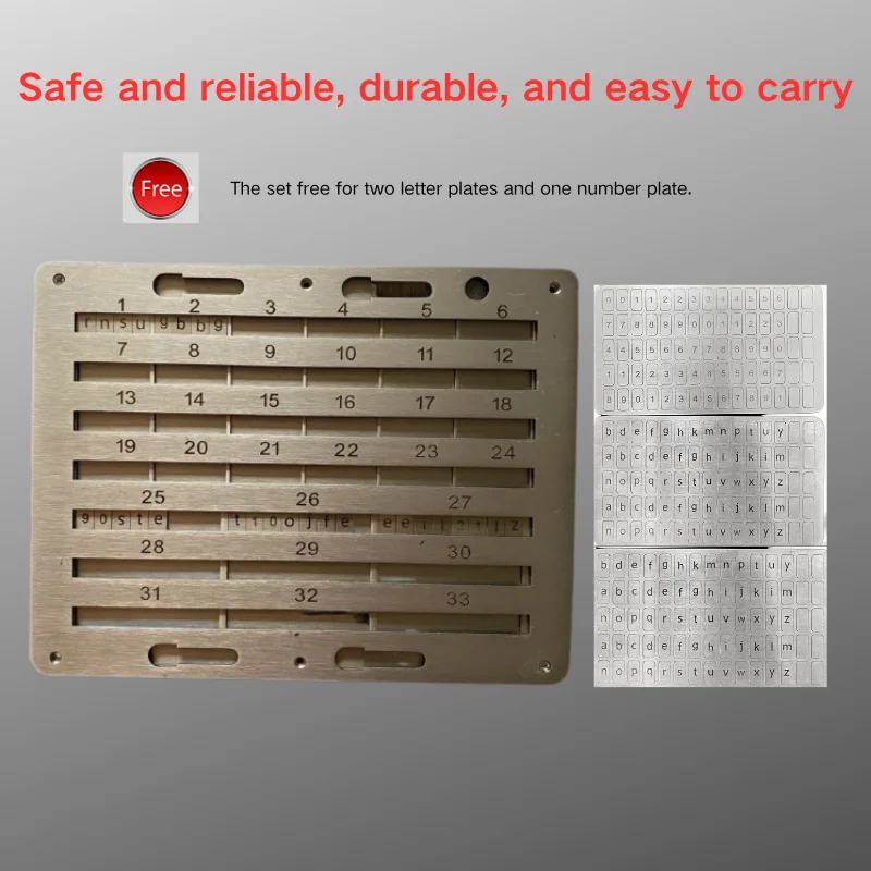 

Seed Phrase new stainless steel waterproof brushed fireproof bit mechanical Password-Protected E mnemonic password plate
