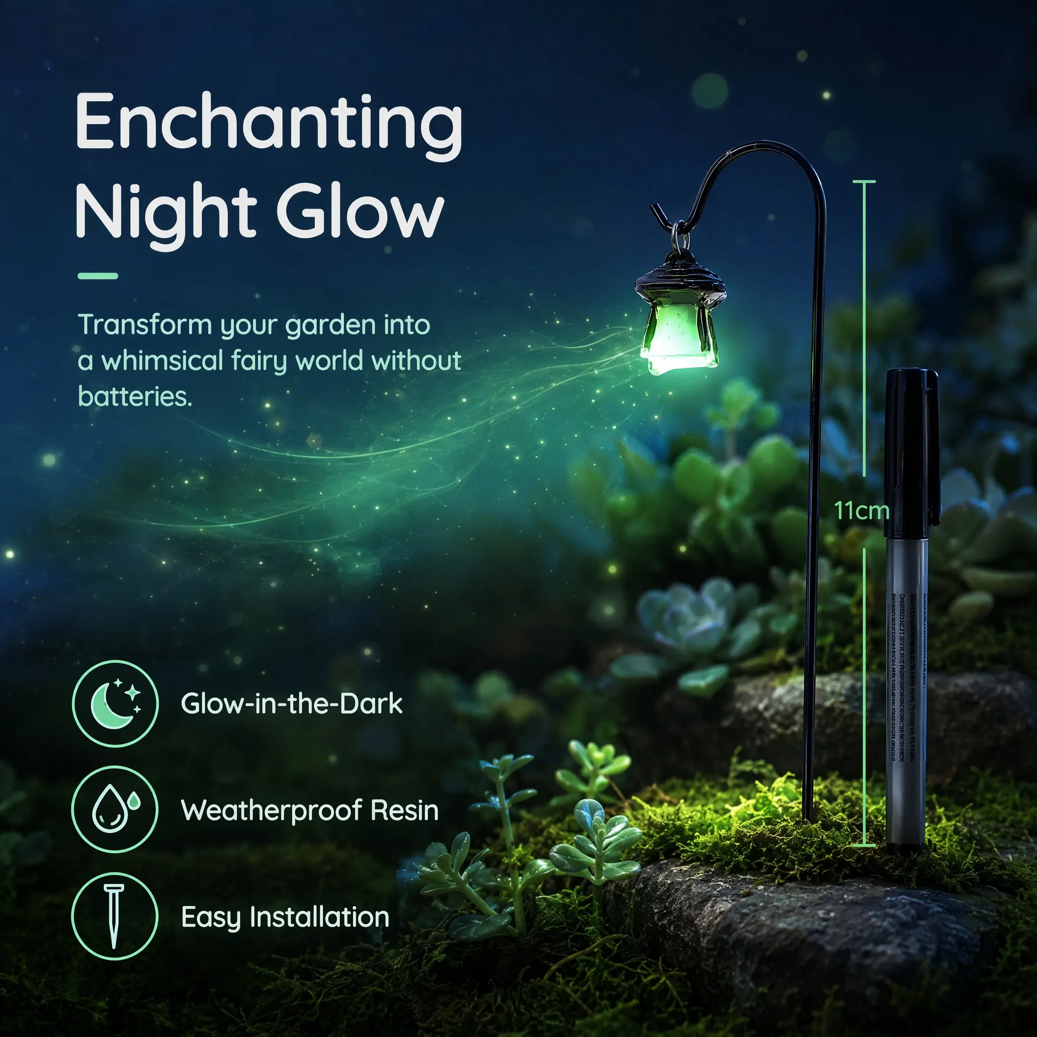 6Pcs Glow in The Dark Mini Lantern Set Vintage Fairy Garden Lamp for Micro Landscape Moss Terrarium Succulent Display Miniature