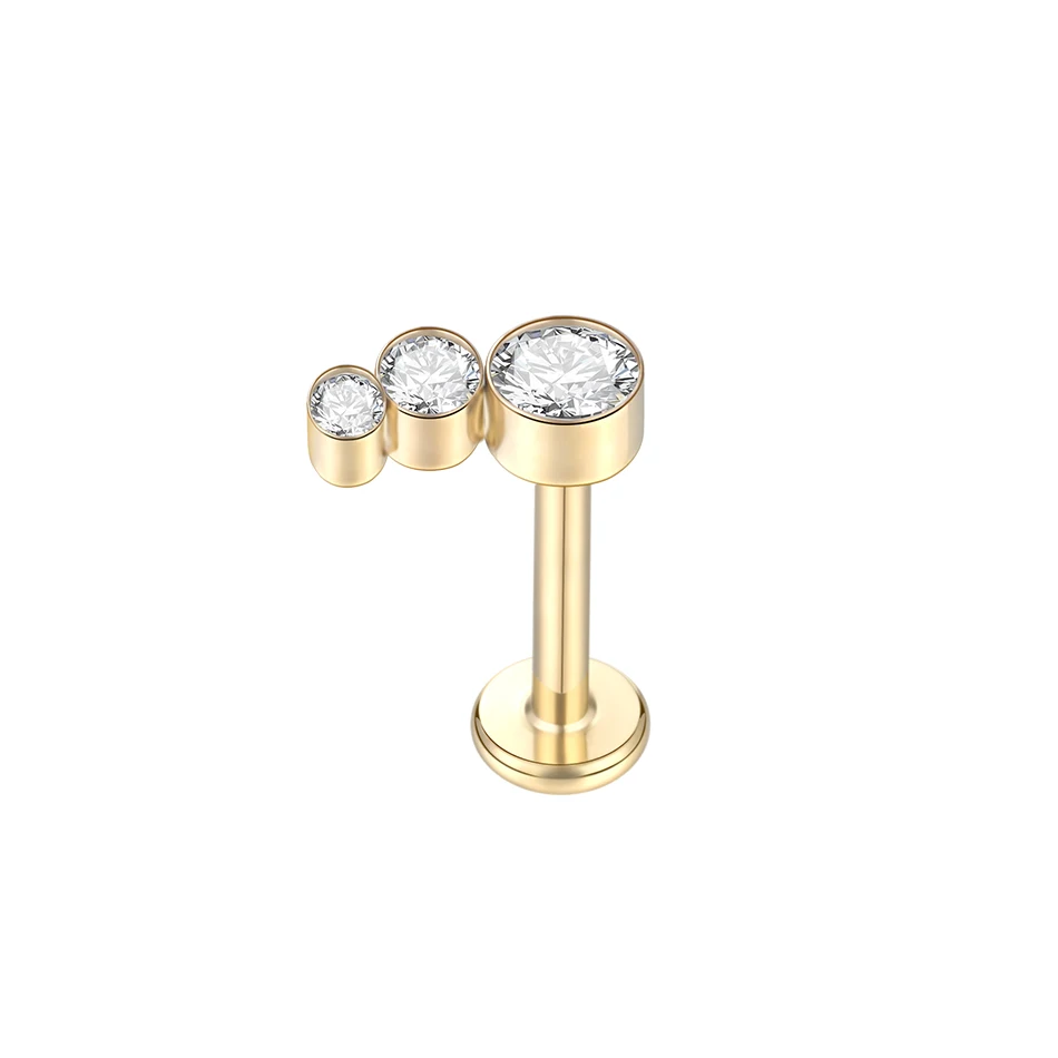 10 stks/partij Titanium Labret Ringen Piercing Kubieke Zirkoon Oor Tragus Earring Stud Conch Helix Daith Oor Piercings Vrouwen Sieraden 16G