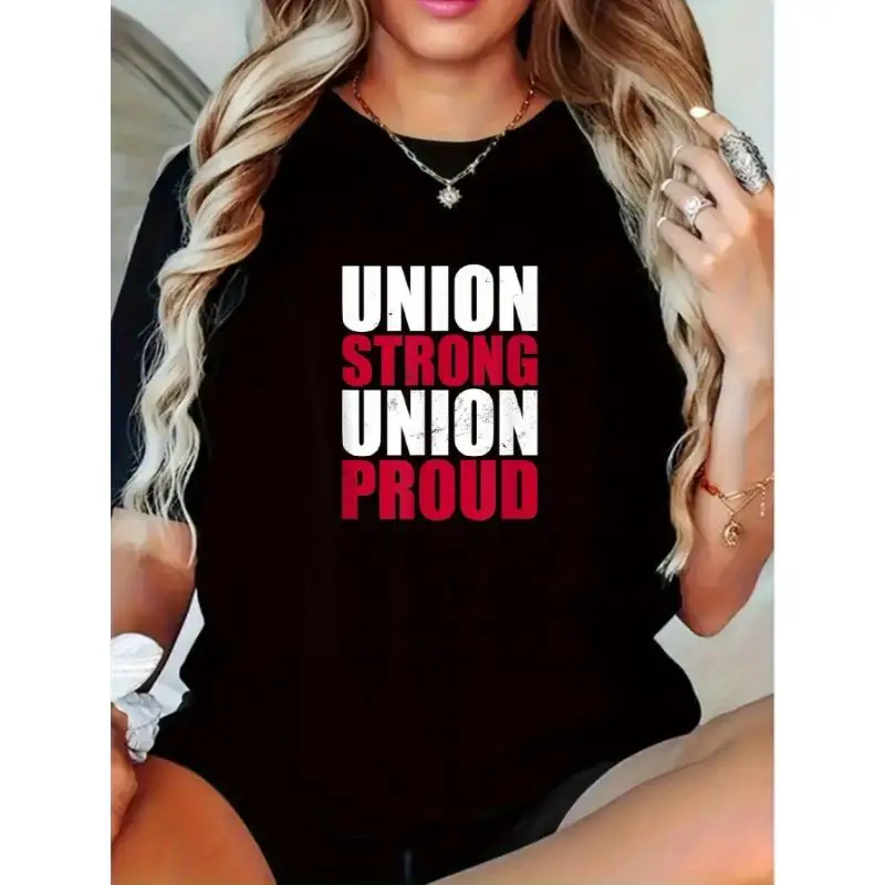 

Union Strong Union Proud T-Shirt Worker Pride Tee Unisex Cotton Short Sleeve Top Labor Day Gift for Union Members