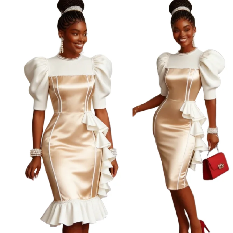 Chique champanhe na altura do joelho vestido de noite com babados elegante cetim curto preto meninas vestido de baile 2026 encantador cocktail festa