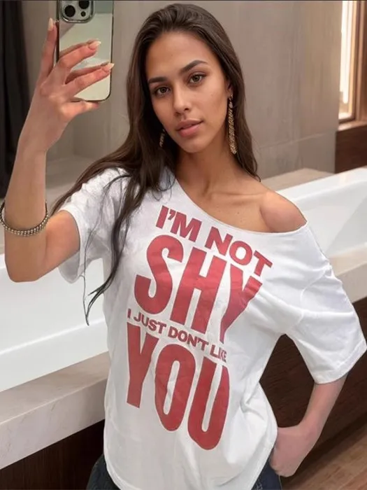 루즈 캐주얼 반팔 티셔츠 여성용 탑 스트리트 스타일 프린트 루즈핏 여름 패션 여성 의류 기본 크루넥