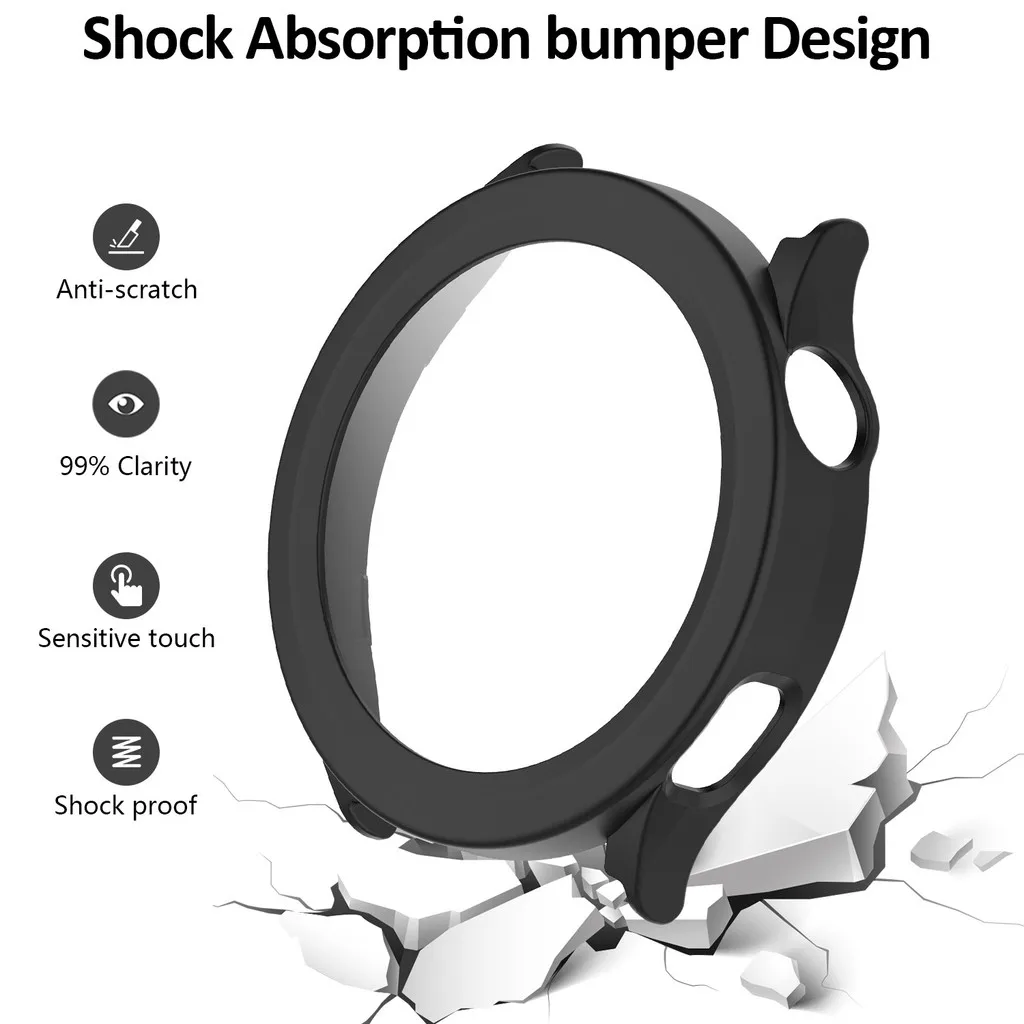 For Xiaomi Watch S5 Case TPU Protective Cover and PC Integrated Tempered Glass Screen Protector Bumper Shell Accessories