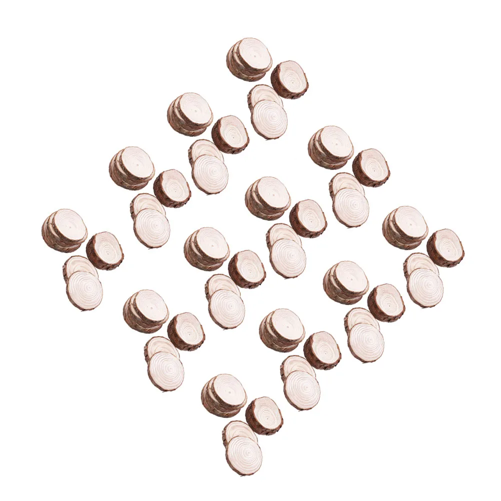 

60 Pcs Wood Slices Natural Pine DIY Rustic Tree Bark Smooth Surface Coasters Photo Props Christmas naments Holiday Decorations