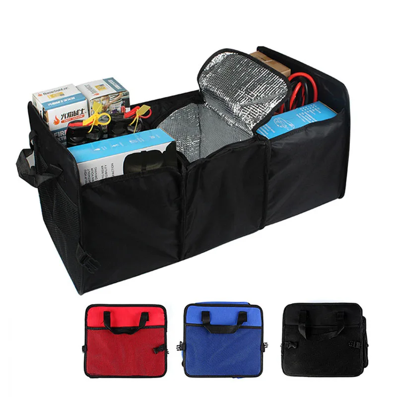 Car Trunk Storage Bag Oxford Cloth Folding Truck Storage Box Car Trunk Tidy Bag Organizer Storage Box With Cooler Bag