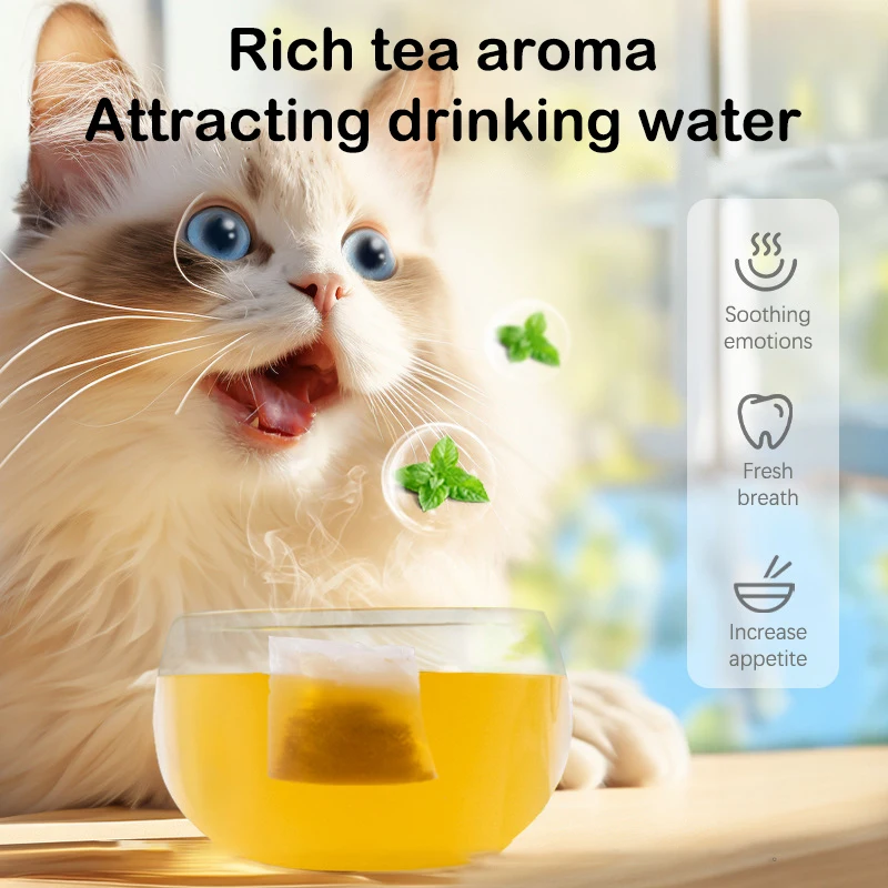 New 10Pcs*2g Catnip Tea Bags Adjusting Emotions Drink Plenty Of Water Cat Grass Chopped Leaf Powder Digestion Clean Teeth Cats