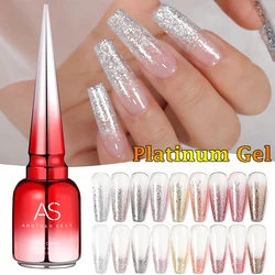 AS 15ml Sparkle Platinum Gel Nail Polish Shiny Pink Gold Silver Glitter Painting Gel Drawing Semi Permanent Tpo Free Varnish
