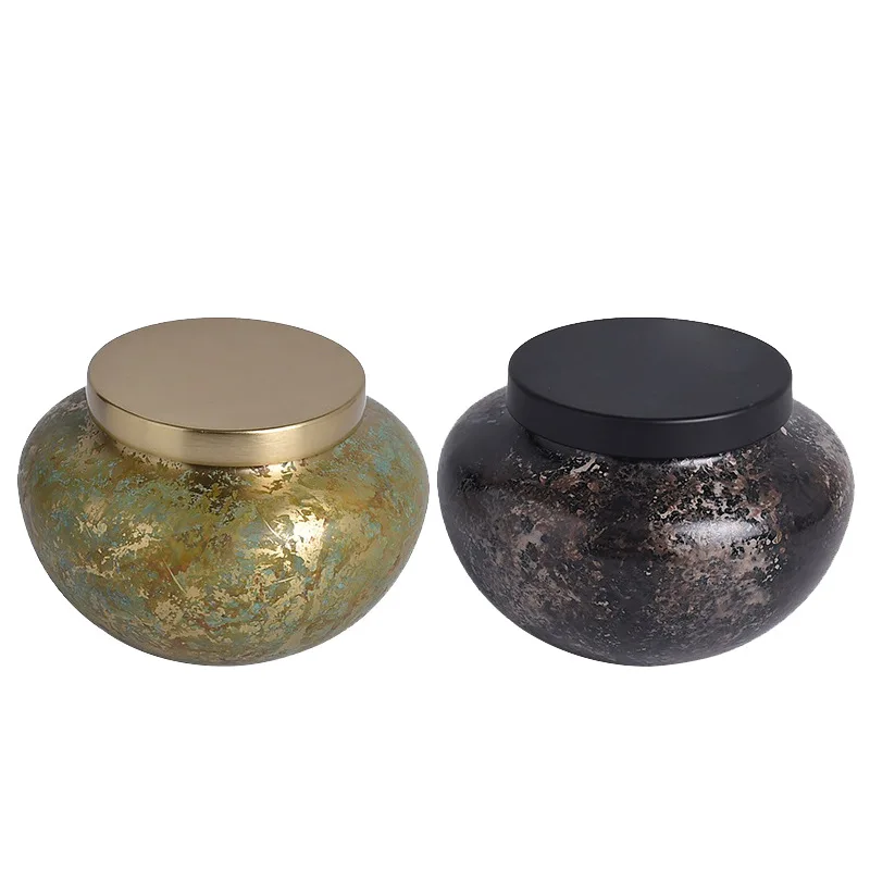

New Chinese retro metal tea can model room hotel tea room restaurant storage tank aluminum sealed storage ornament