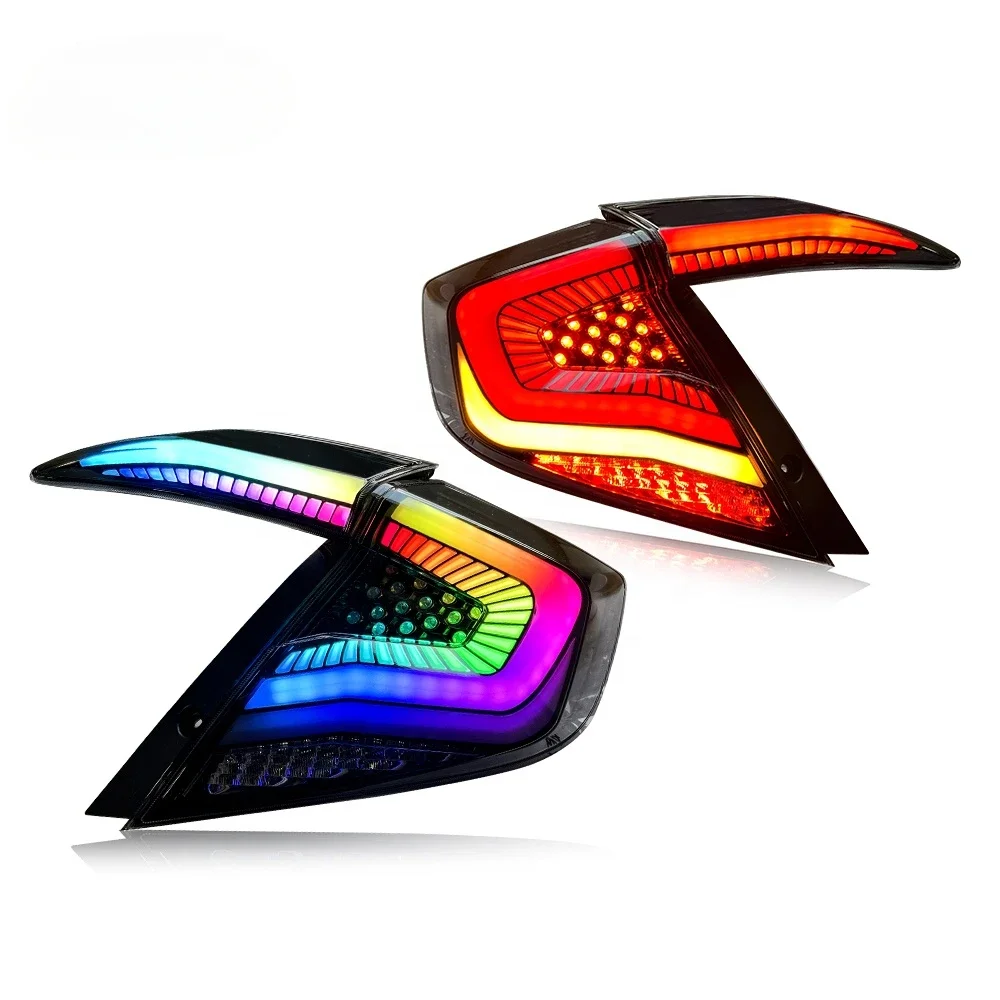 

TT-ABC RGB Tail Light for 2016-2021 10th Gen Sedan Tail Light Assembly with Sequential Turn Signal/Startup Animation
