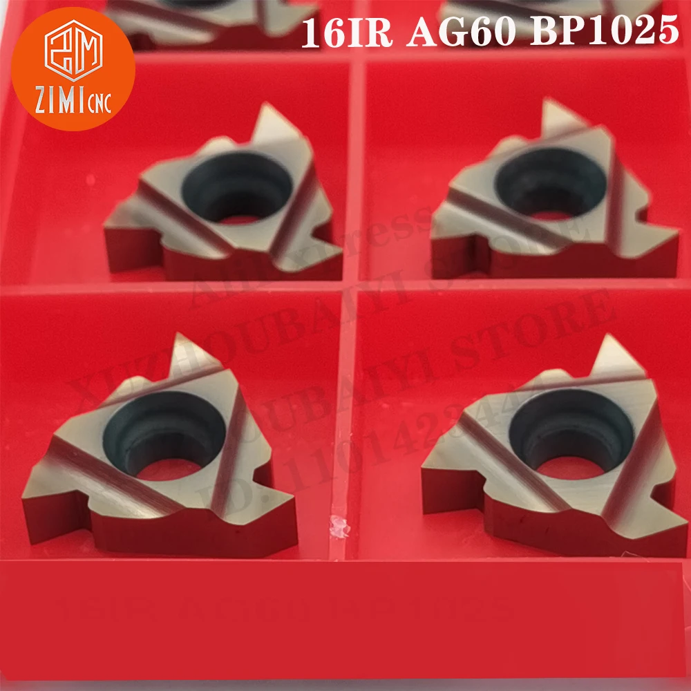 16IR AG60 BP1025 AG60 أدوات الخراطة الخيطية إدراج CNC تحول إدراج خيط تقطيع ميكانيكي أدوات مخرطة معدنية إدراج كربيد