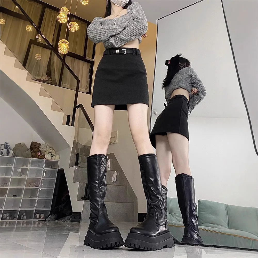 High Waist Woolen  Skirt Women's Fashion Slimming A-Line Anti-Light Half Skirt Sexy Winter 2025 New Style Prevent Exposure
