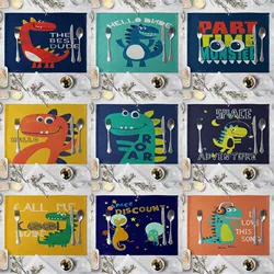 40X30cm Dinosaur Placemat for Table Cartoon Animal Dining Placemats For Children Kids Funny Tableware Kitchen Table Mat