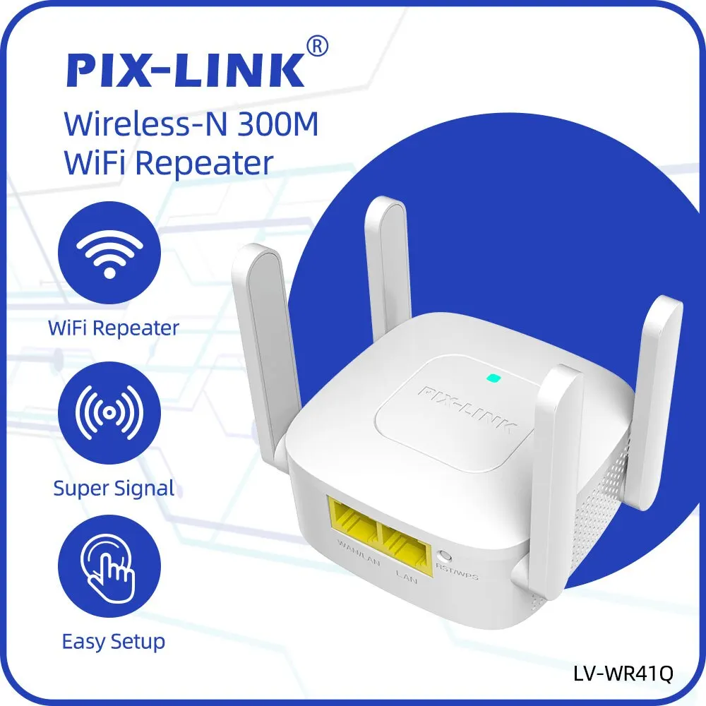 PIX-LINK-WR41Q 300m WLAN-Range-Extender, WLAN-Signal verstärker und drahtloser Repeater/Verstärker